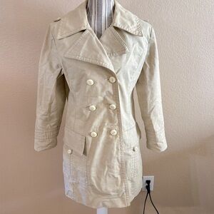 Vintage Jacket Sz 12 Fleet Street Rain/Shine Coat Water Repellent Khaki Washable